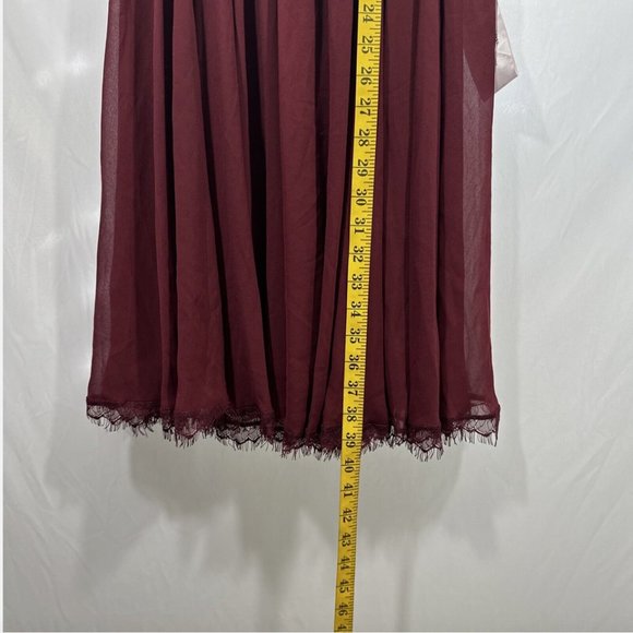 NEW Dress the Population [ XXS ] Corey Chiffon Fit‎ & Flare Dress Garnet #Q416 - Picture 12 of 12